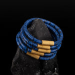 Pulsera Mini Taco Azul Baño oro