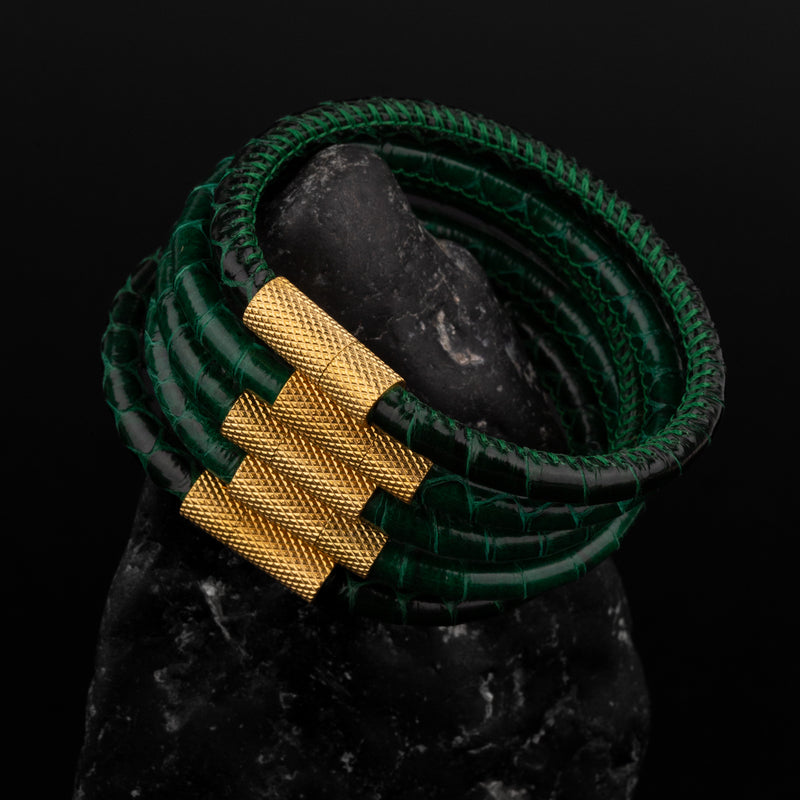 Pulsera Mini Taco Verde Baño oro