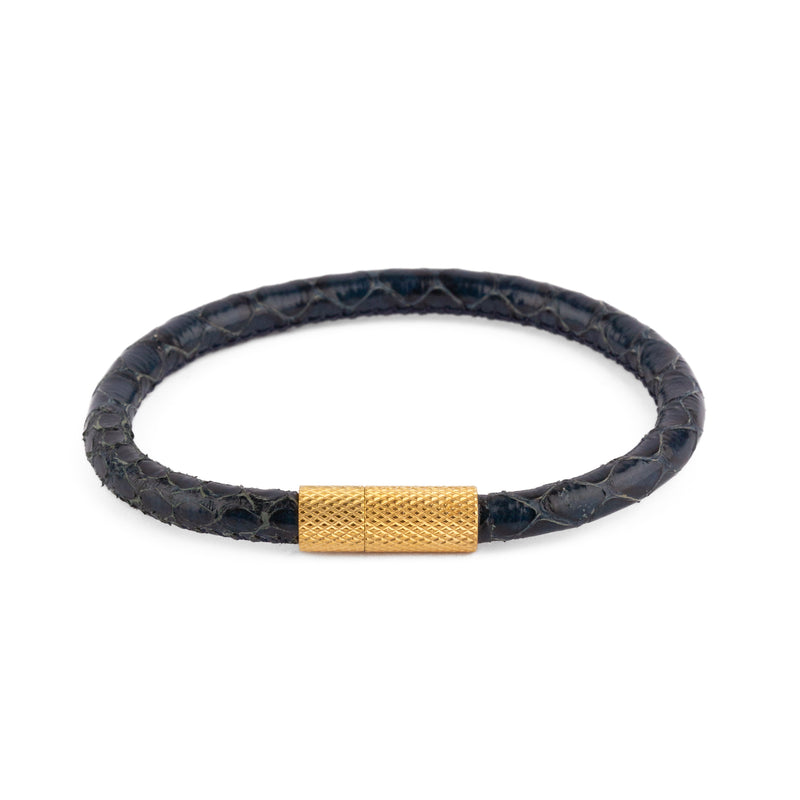 Pulsera Mini Taco Navy Black Baño Oro