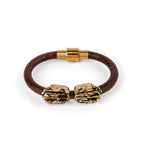 Pulsera Caparazón Tortuga Twin Cuero Marrón