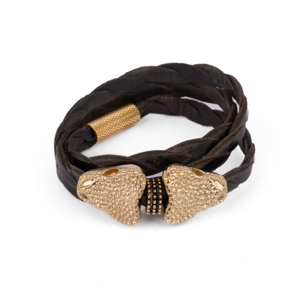 Pulsera Manasa Twin Triple Vuelta Cuero Plano