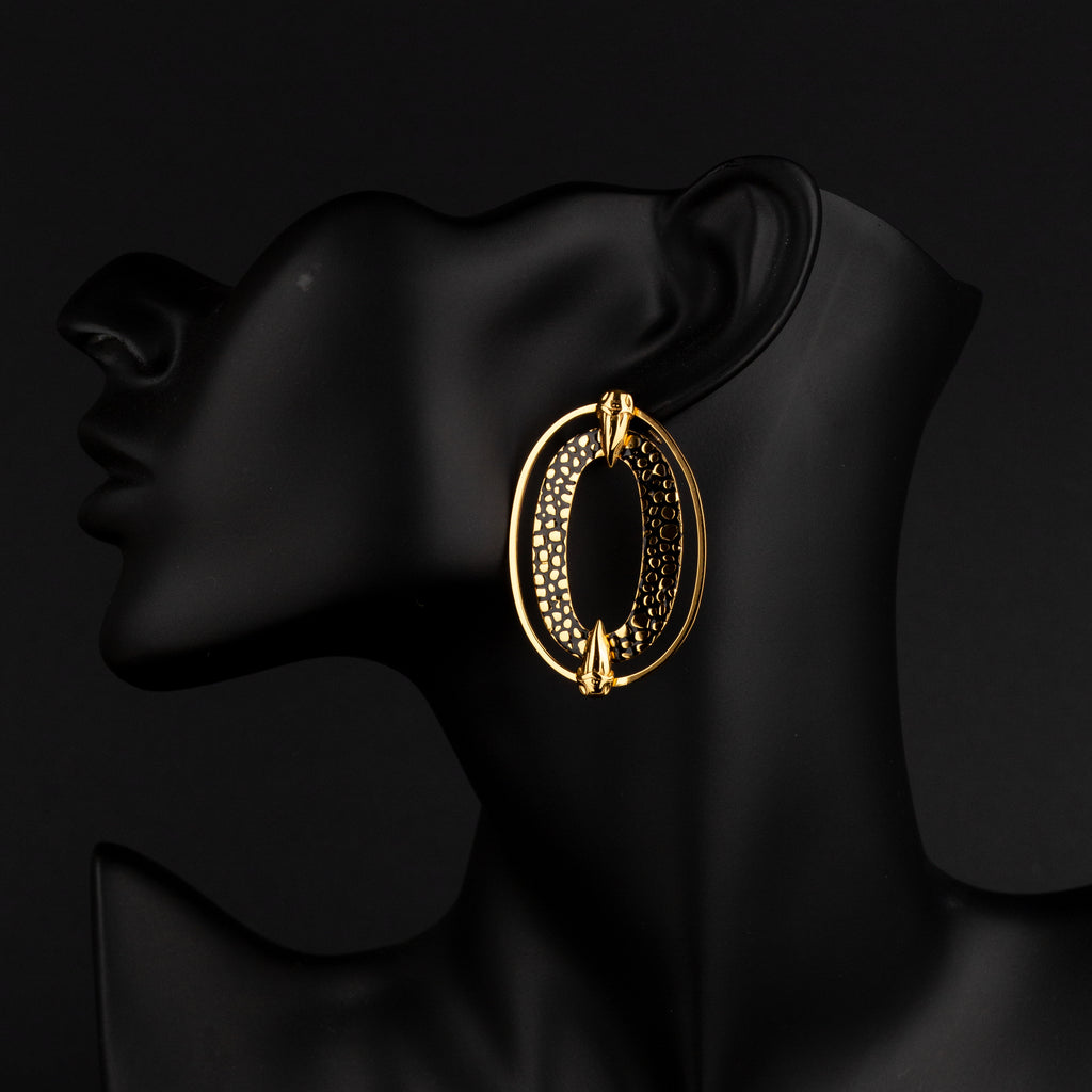 Pendientes Jaula de Garras Dorado A - Elena Estaun