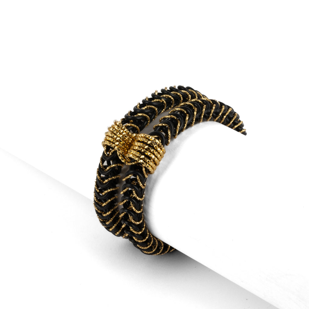 Pulsera Tubular Elástica Doble Diamond Cut C- Elena Estaun
