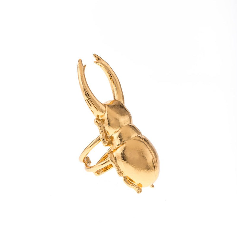 Anillo escarabajo egipcio dorado