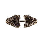 Anillo abierto serpiente doble dorado