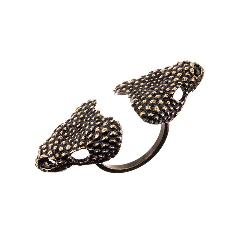Anillo abierto serpiente doble