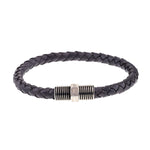 Pulsera para hombre cuero gris cierre magnético