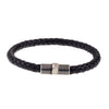 Pulsera para hombre cuero negro cierre magnético