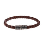 Pulsera cuero marrón para hombre con cierre magnético