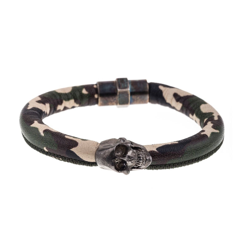 Pulsera para hombre cuero diseño militar