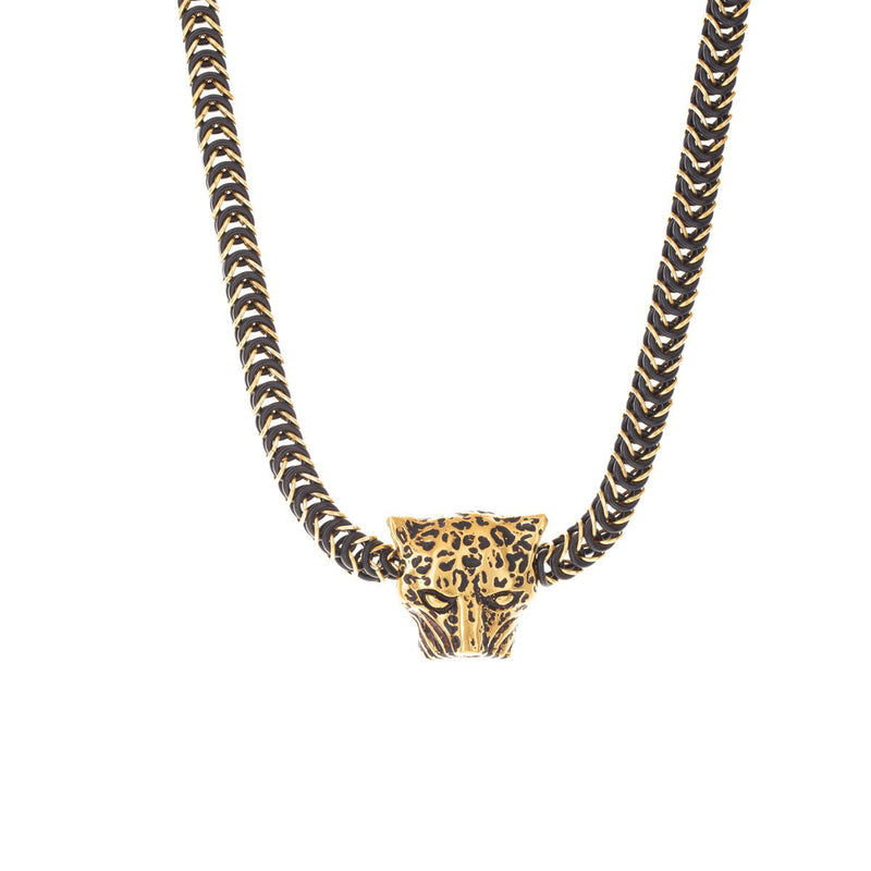 Collar de jaguar y cadena elástica