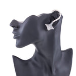 Pendientes grandes de mantarraya  color acero