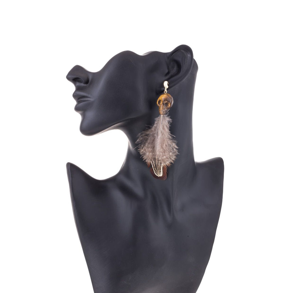 Pendientes Calavera Pluma