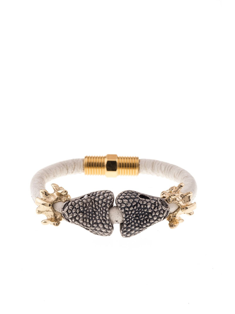 Pulsera blanca para hombre Cabeza Serpiente Doble Queen