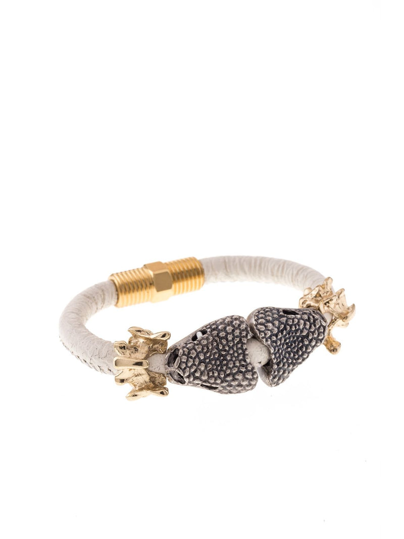 Pulsera Cabeza blanca para hombre Serpiente Doble Queen